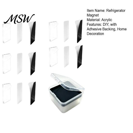 Office Whiteboard Magnet Accessories 5/6/8/10/15/20/24 Sets DIY Acrylic Fridge Kit, Square Refrigerator with Adhesive Backing, Clear Picture