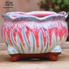 Yixing Handmade Coarse Pottery Medium Succulent Planter - Breathable Zisha Ceramic Ebony Tree Pot for Green Plants