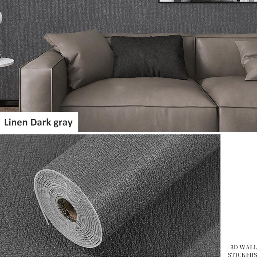 Самоклеящиеся обои под имитацию льна, влагостойкие, устойчивые к плесени, для гостиной, спальни, ремонта, декора фона стены