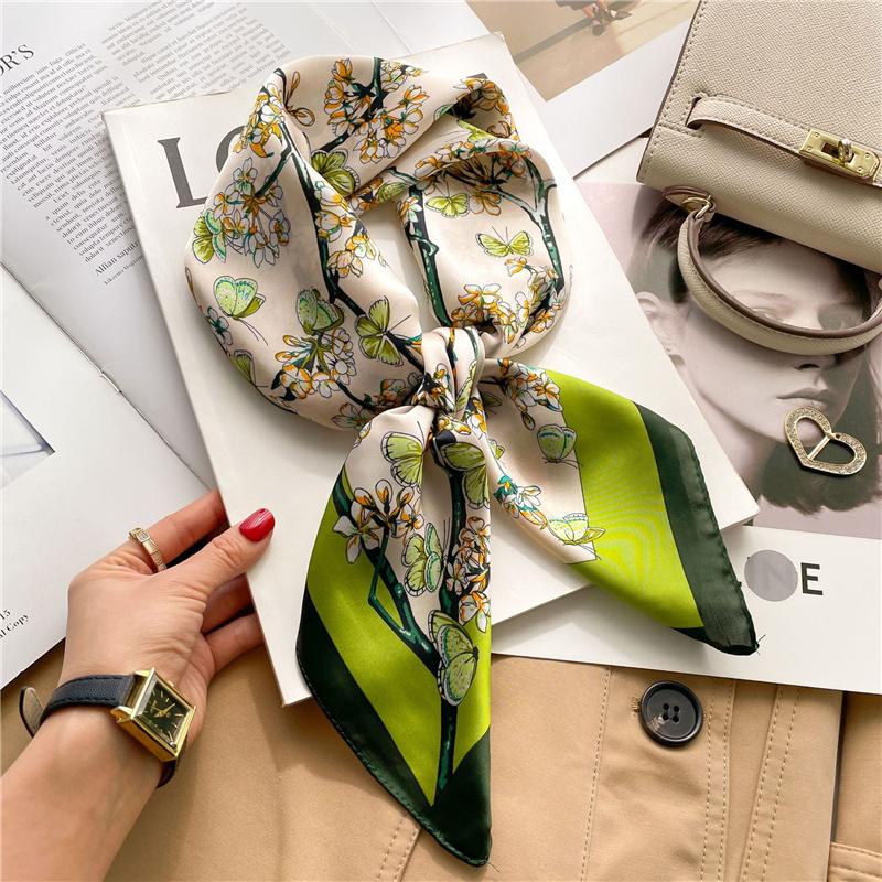 70*70cm Printed Square Scarf Women Kerchief Hairband Neckerchief Head Hijab Lady Headband Foulard Bag Ribbon