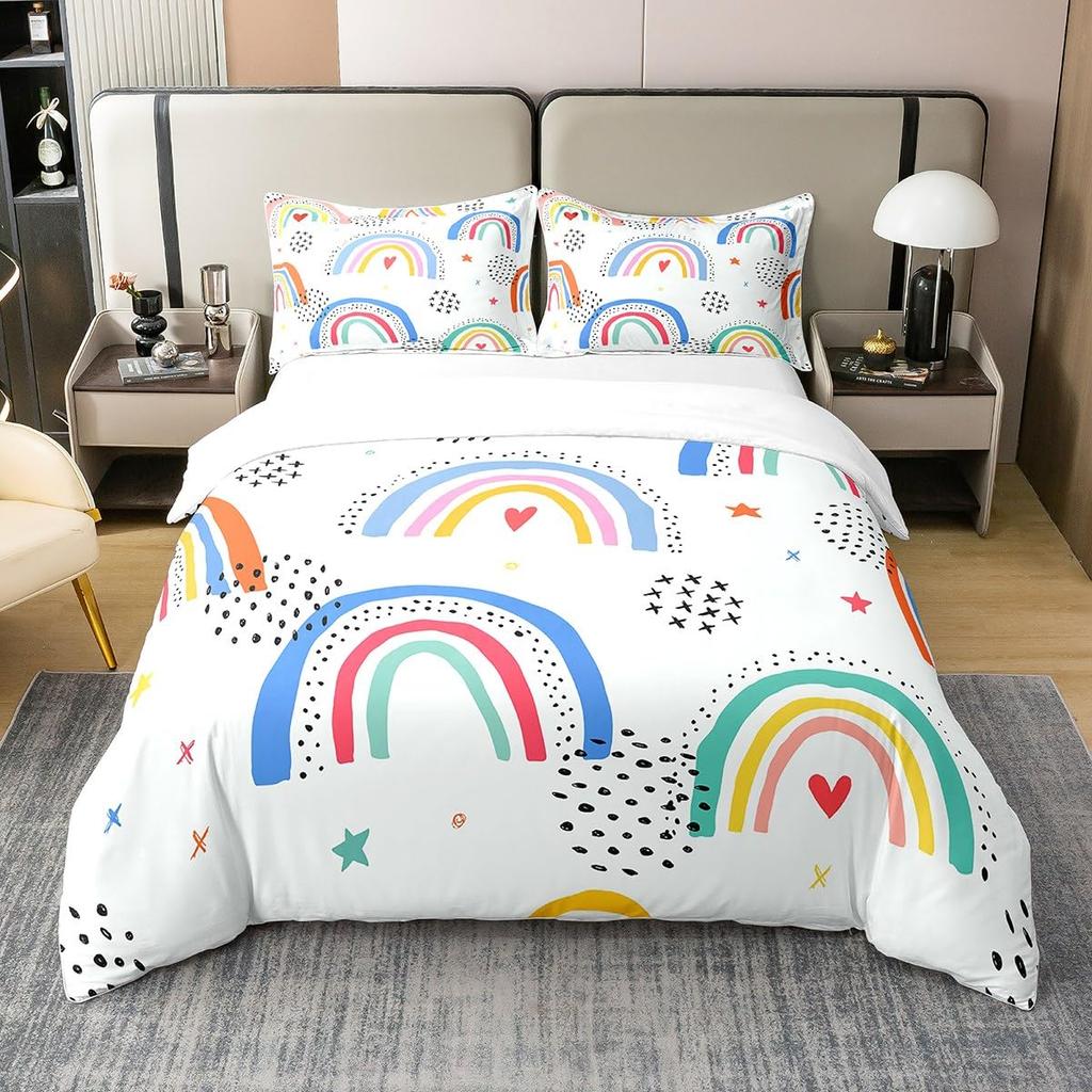 Love Comforter Set Queen King Full Size Heart Shaped Bedding Sets Full for Teen Girls Women Men Boys 3 Piece with 2 Pillow Shams