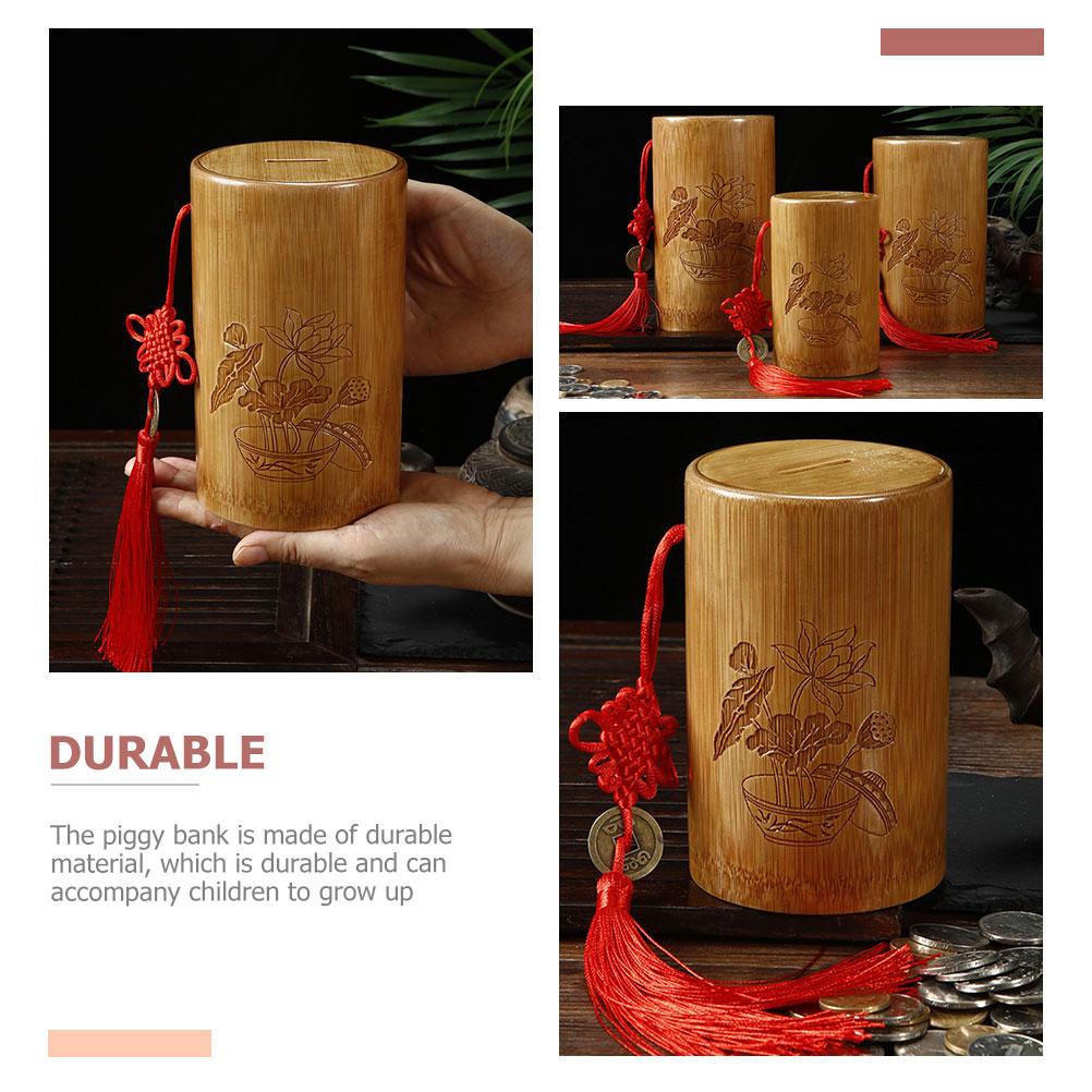 Украшения Контейнер Бамбук Копилка Детский Знакомства Домашние Украшения Китайские Монеты Товары Банки Для Сбережений