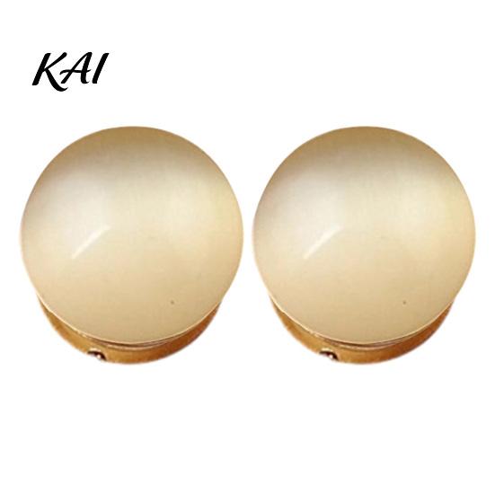 No Sew Safety Button 2Pcs Faux Pearl Magnetic Clothes Button, Fake Cat Eye Stone Brooch Decorative for Shirts Scarf Shawl, Clothing Magnet Portable