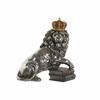 Decorative Figurine - Silver Lion - Resin - 42 X 25 X 45 Cm - Aged Finish