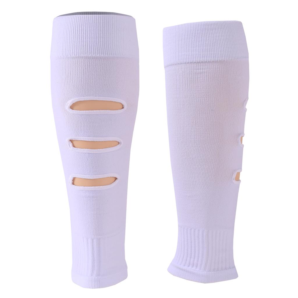 Customized Football Calf With Hole Compression Leg Warming Sports Leg Sleeves Socks  Adult Men's Leggings