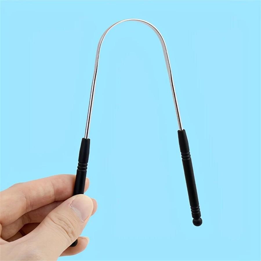 1 Stainless Steel Tongue Scraper, Fresh Breath, Suitable for Low Allergy Tongue Cleaning Tools for Adults and Children, Effectiv
