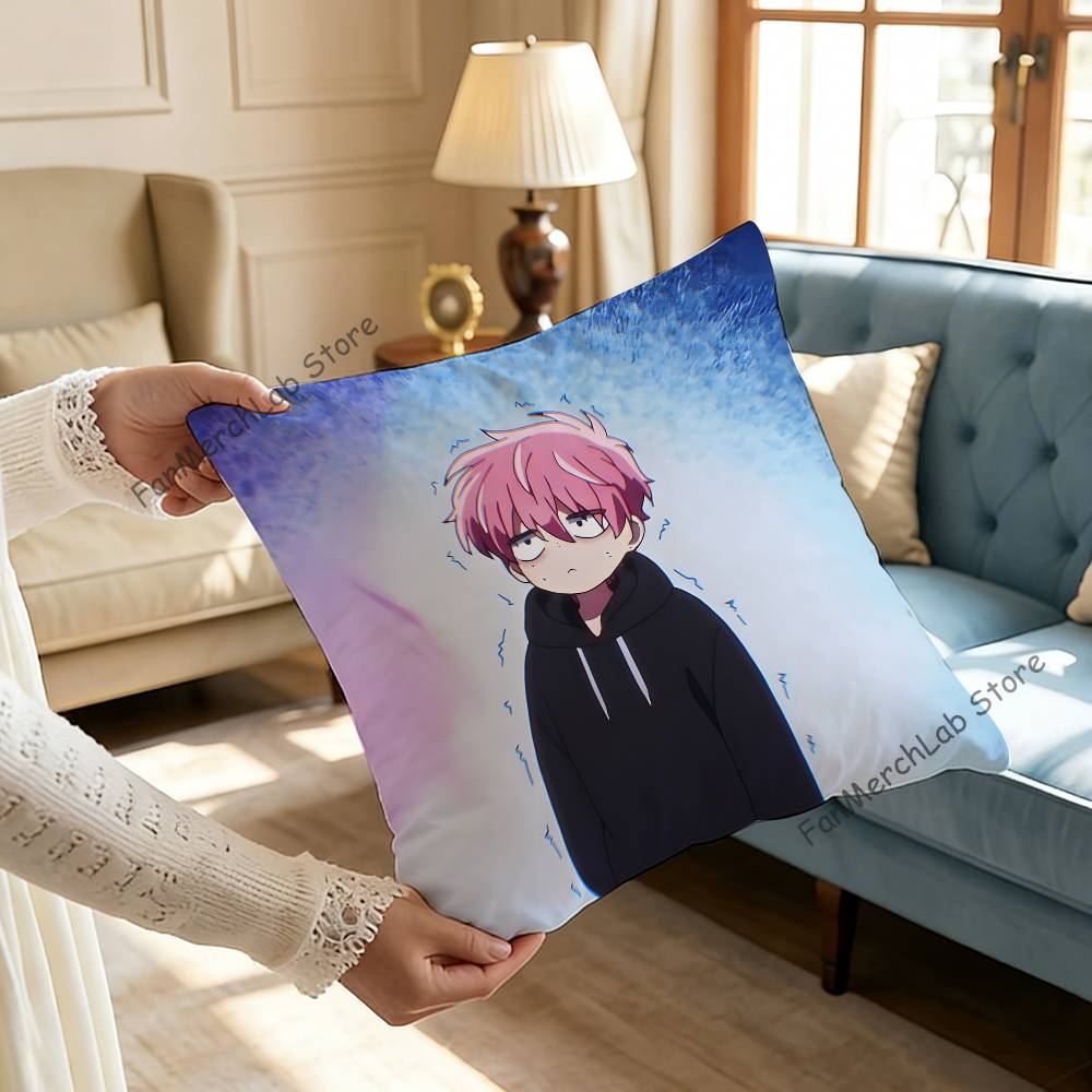 TTamon Anime Fukuhara Pillow Covers Cartoon Sofa Decorative Home Doublesided Printing Short Plush Cute Cushion Cover