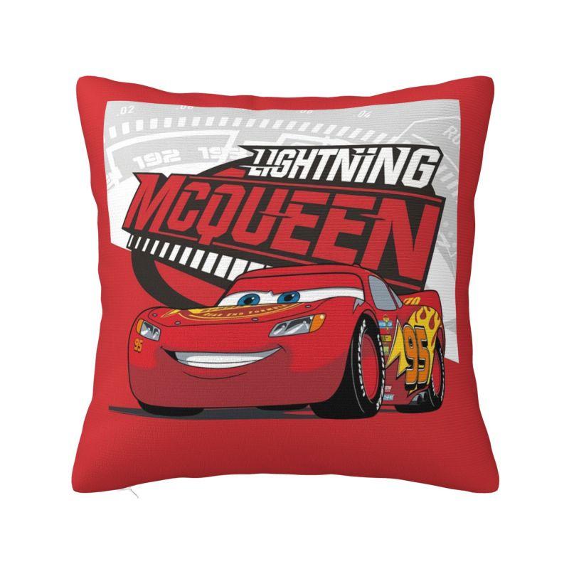 Custom Fashion Lightning McQueen Cartoon Cushion Cover 45x45cm Soft Pillow for Sofa Square Pillowcase