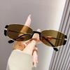 New Retro Eyewear High-End Narrow Frame Small Brown Mirror Female Round Face Slimming Cat Eye Sunglasses Uv400 Sun Glasses