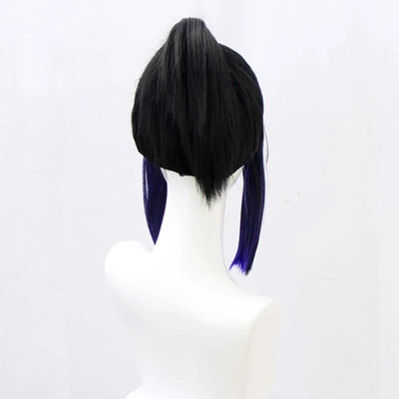 Kimetsu No Yaiba Shinobu Kocho Синтетический женский парик для косплея, короткий черный, синий Ombre Demon Slaying CorpsO