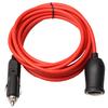 12V 24V 10A Car Accessory Cigarette Lighter Socket Extension Line Cord Cable 12ft Red Cigarette Lighter Plug Male-To-Female
