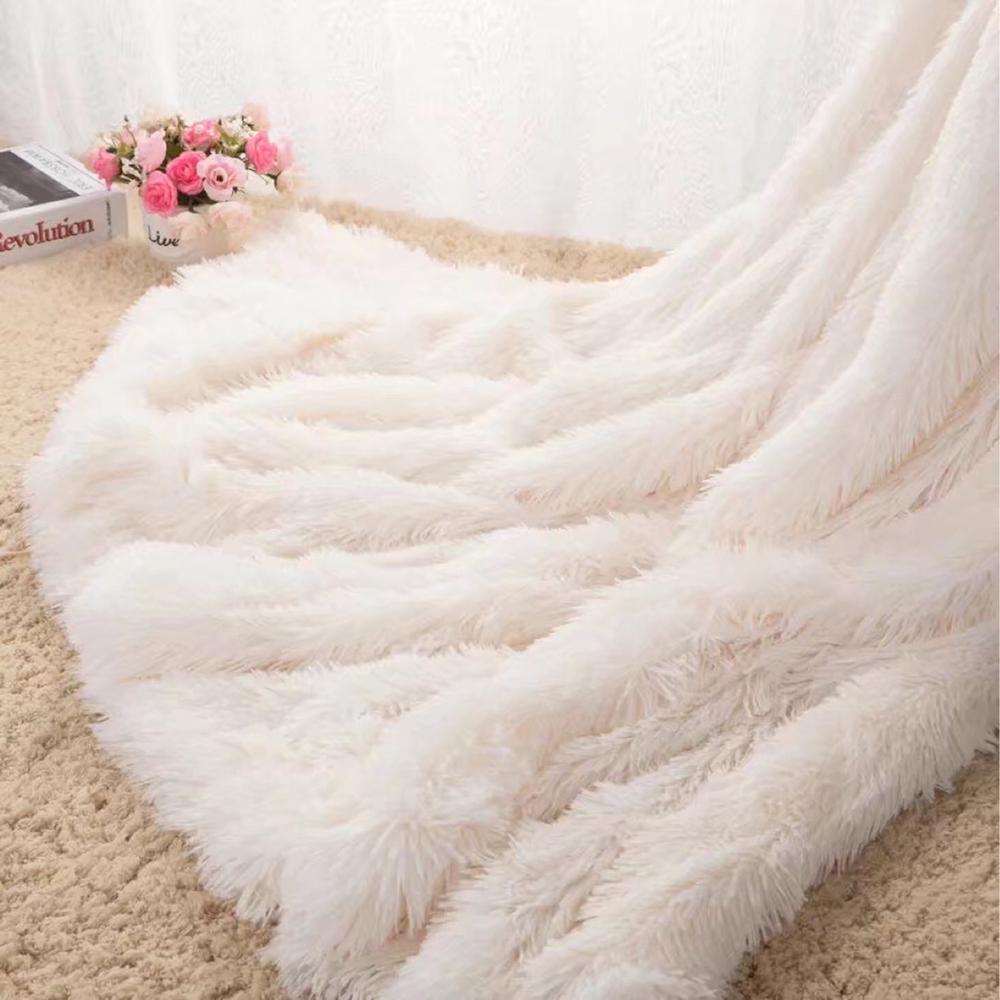 Throw Blanket Faux Fur Blanket Bed Blanket Shaggy Polyester Keep Warm KTJ