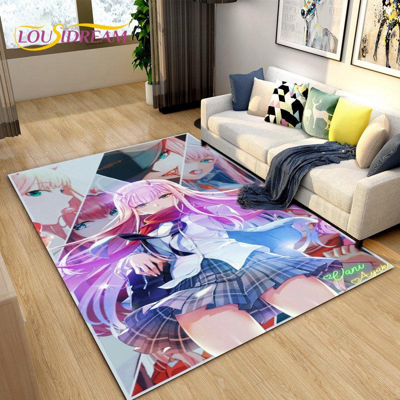 Ковер Zero Two DARLING In The FRANXX Аниме, Ковер для Гостиной, Спальни, Дивана, Прихожей, Декор, Детский Нескользящий Коврик для Пола