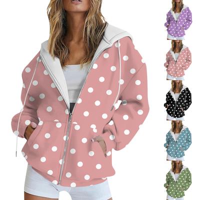 Женская толстовка с длинным рукавом и принтом, куртка с длинными рукавами и карманами, на молнии, пальто с капюшоном