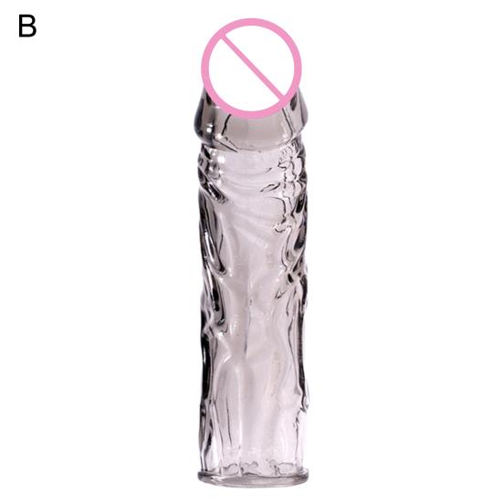 Penis Extender Reusable Sexual Stimulation Silicone Sex Condom Delay Sleeve for Couple