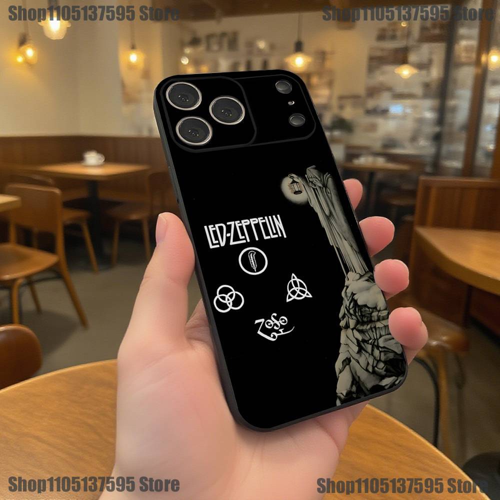 Горячий Чехол для Телефона с Логотипом Группы Led Zeppelin Для iPhone 17,16,15,14,13,12,11,Pro,XS,Max,XR,Plus,E,SE4,Mini Черный Мягкий Чехол