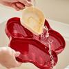 Plastic Kitchen Preparation Plate Reusable with Scoop Holder Dinner Plate 4 Compartment Durable Spoon Rest Dinnerware