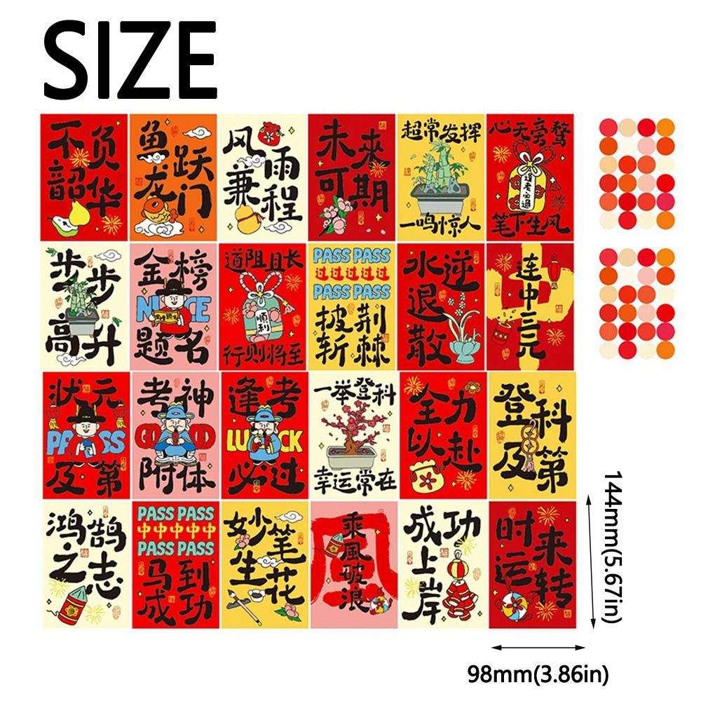 30 Sheets Traditional Creative Wall Poster Chinese New Year Supplies Vintage Calligraphy Greeting Cards Best Wishes Background