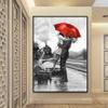 Abstract Oil Painting Lovers In Red Umbrell Canvas Posters Wall Art Print Modern Painting Nordic Kid Bedroom Decoration Picture No Frame