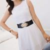 Casual Retro Buckle Waistband Wild Skirt Bands Wide Elastic Waist Belt Ladies Dress Cummerbund