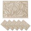 GJTr Placemats, Set of 6, 45x30cm, Leaf Pattern (Gold)