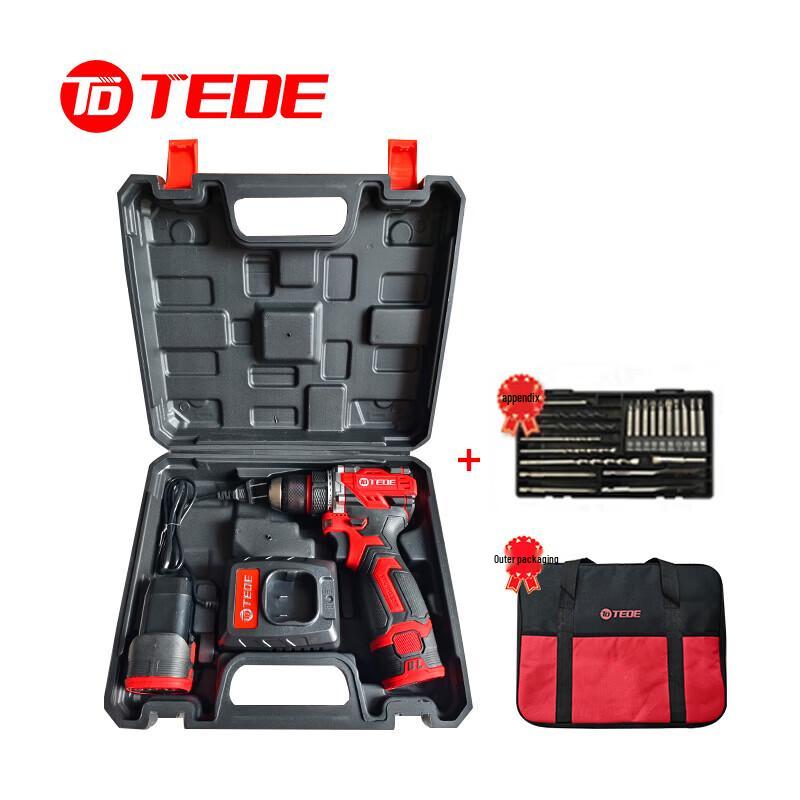 Бесщеточная аккумуляторная отвертка TEDE TD-90125, набор из 26 предметов
