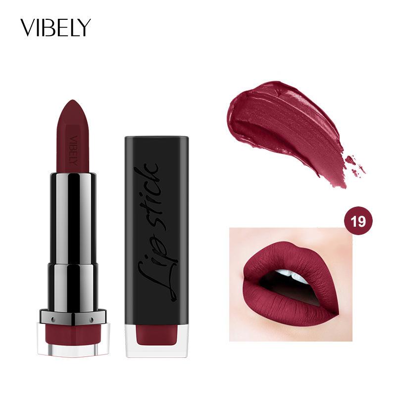 VIBELY Matte Lipstick Long Lasting Waterproof Transfer Proof Moisturizing Nourishing Lipstick 29 Shades
