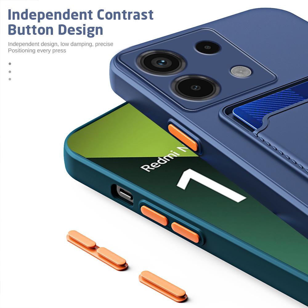 Wallet Card Slot Holder Back Phone Case Cover for Redmi 13C Note 13 / Note 13 Pro / Note 13 Pro+ 5G 4G POCO X6 M6 C65 For Xiaomi 13 Lite 13T 14