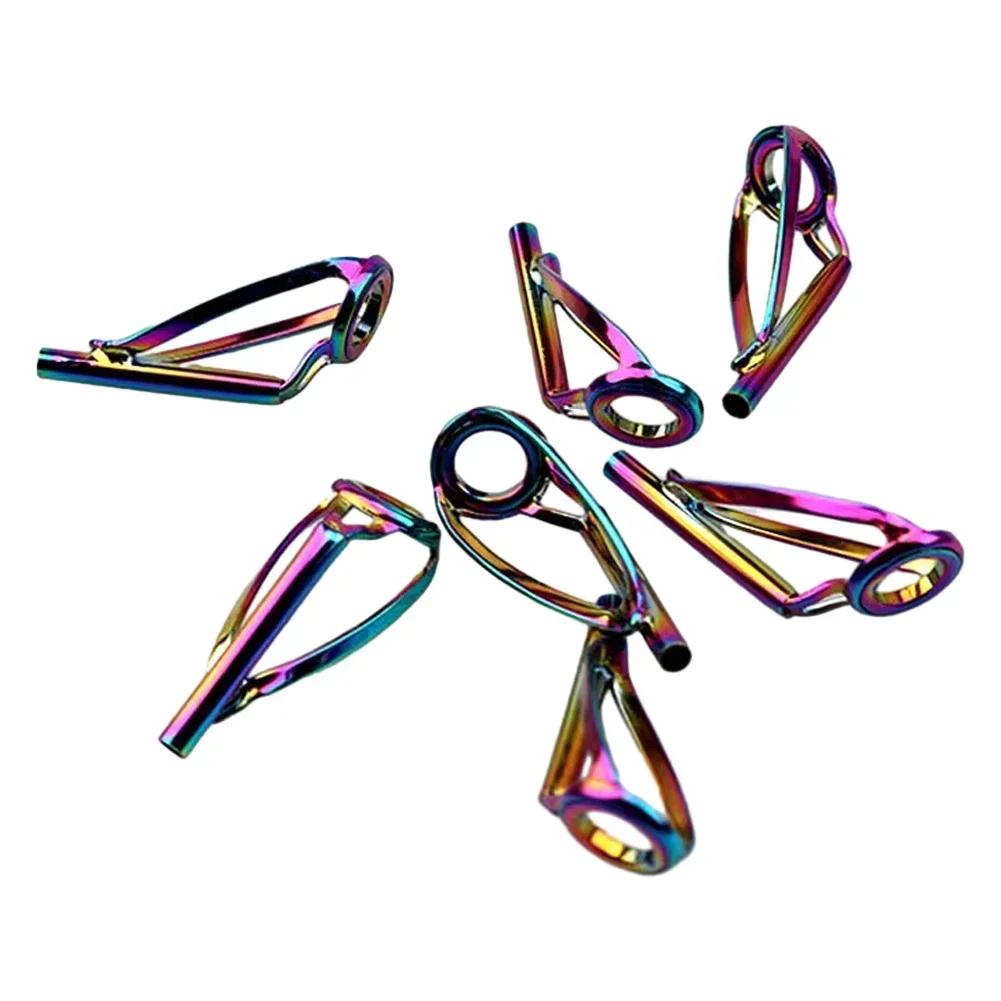 5Pcs Fishing Rod Tip Guides Repair Kit DIY Stainless Steel Frames Ceramic Ring Spinning Casting Fishing Rod Tackle Tool