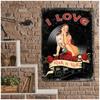 [A2176] - Retro Metal Sign 'I Love Rock N Roll' Black Red (1951) - 40x30cm