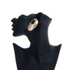 Vintage Metal Threaded Oval Geometric Stud Earrings for Women Luxury Black Crystal Irregular Earrings Party Jewelry Accessories