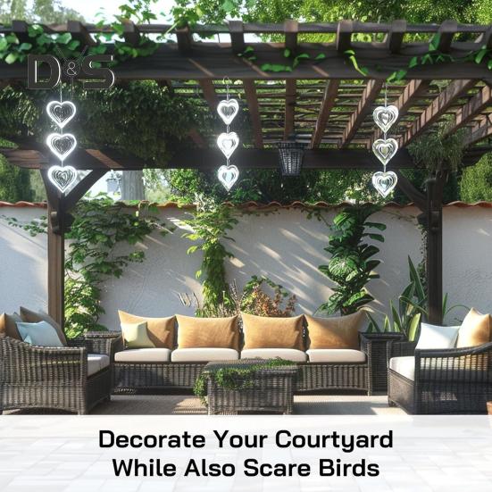 3/6/9Pcs Wind Chime Pendant Outdoor Decoration Birdproofing Shiny Bird Protection Solution Windmill Reflectors