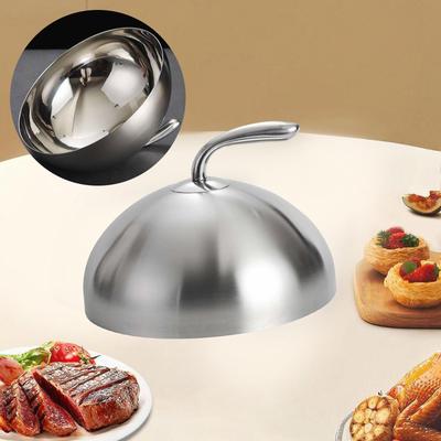 Купольная крышка для блюд из нержавеющей стали с ручкой, пылезащитная, круглая, легко поднимается