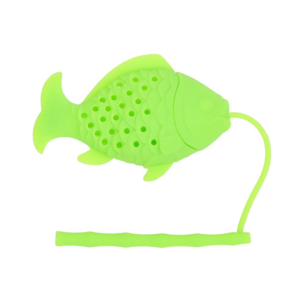 Food Grade Material Silicone Tea Infuser Fish Shape Design Yellow Color Fish Shape Tea Filter Kitchen Tool Loose Leaf Compatible