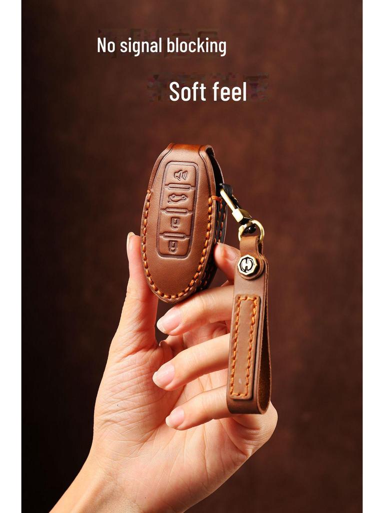 Кожаный чехол для ключей для Nissan Teana, Qashqai и Kicks - защитный чехол из коровьей кожи