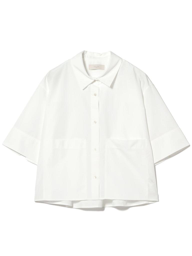 B:MING LIFE STORE by BEAMS Women's Short Sleeve Cropped Shirt (Sizes S-M) White Medium