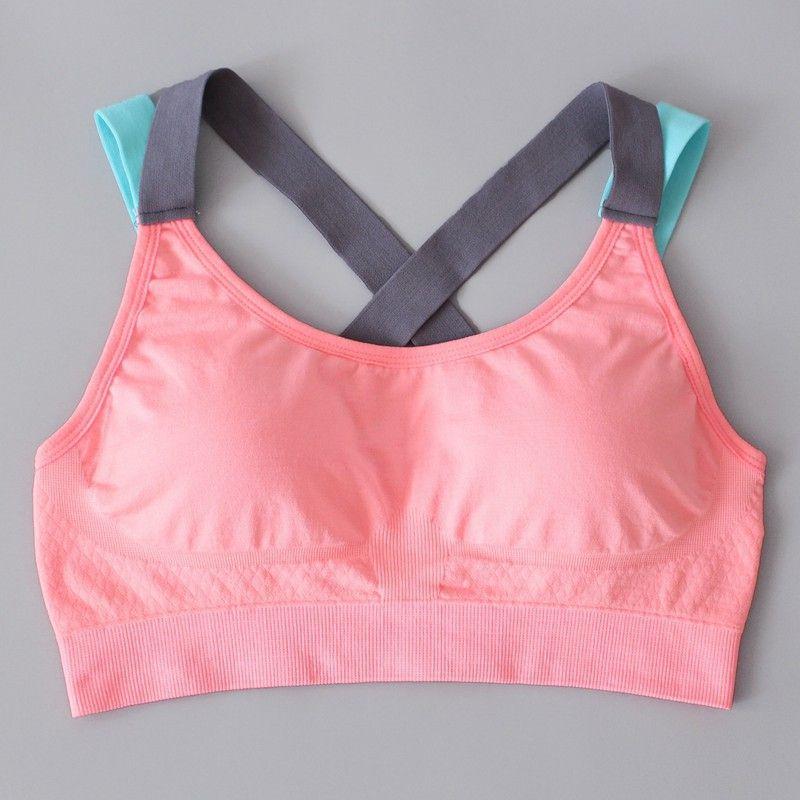 Lovely Push Up Sports Bra With Cross Straps For Yoga And Fitness Activities
