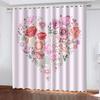 Embroidery Style Pattern Digital Printed Curtain Female Main Room Transparent Curtain Cloth 90 Grams Polyester Fiber Two Panels