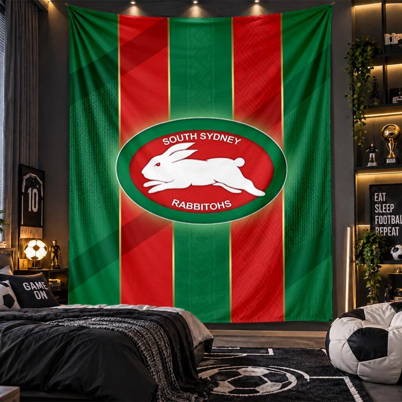 Wall Hanging Tapestry South Sydney Rabbitohs Print Cloth for Living Room Bedroom Home Decor