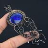 Lapis Lazuli Gemstone Copper Wire Wrap Beautiful Handmade Pendant Designer Jewelry