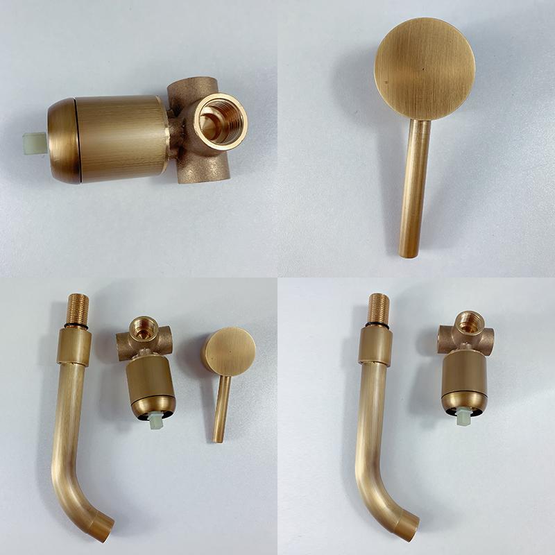 EllEN Современный латунный настенный смеситель для раковины в ванной комнате, настенный смеситель для раковины с поворотным изливом, смеситель для ванны, кран, отделка под античную бронзу ELK202