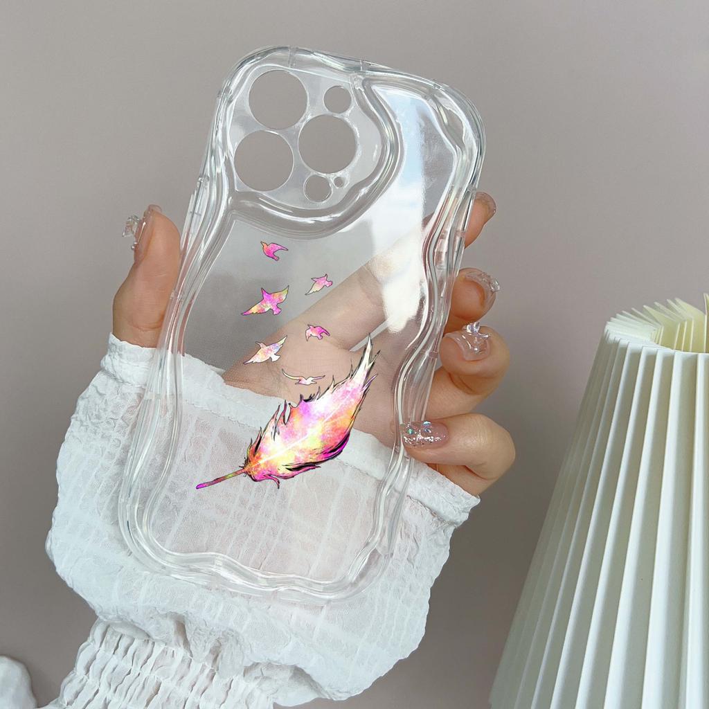 Мягкие волнистые чехлы для телефонов N76 с бабочкой для Samsung A54 A34 A13 A14 S23 S24 Ultra Xiaomi Redmi Note 13 12C Realme Infinix, защитный бампер