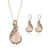 3pcs/set Necklace Necklace + Earrings Women Elegant Drop Rhinestone Pendant Hook Earrings Jewelry