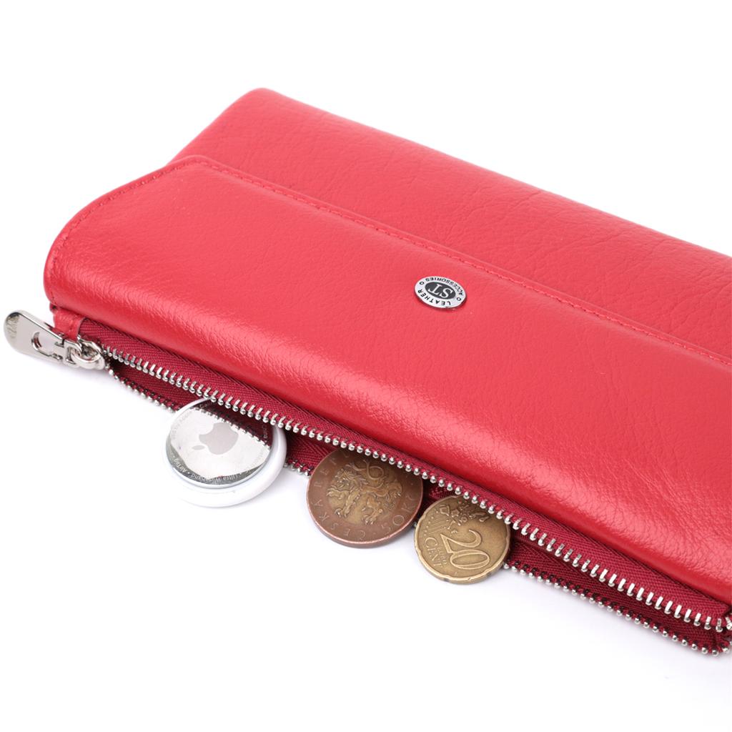Wallet for Women with Card Block Made of Genuine Leather ST Leather 22699 Red