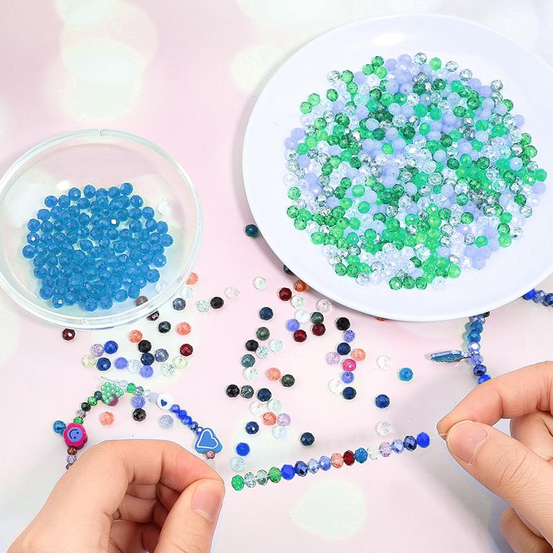 Blue Multicolor Rondelle Austria Faceted Crystal Glass Beads Loose Spacer Round Beads for Jewelry Making Summer Style Wholesale