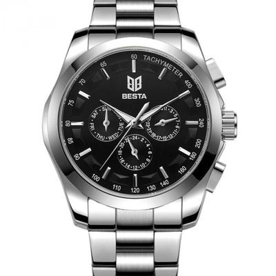 Мужские механические часы Besta Walker Silver со стальным браслетом
