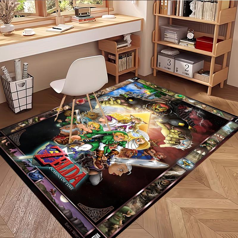 The Legend of Zelda Print Rug, Washable Floor Carpet, For Entryway Dorm Laundry Room Office Study, Home Decor Birthday Christmas Gift