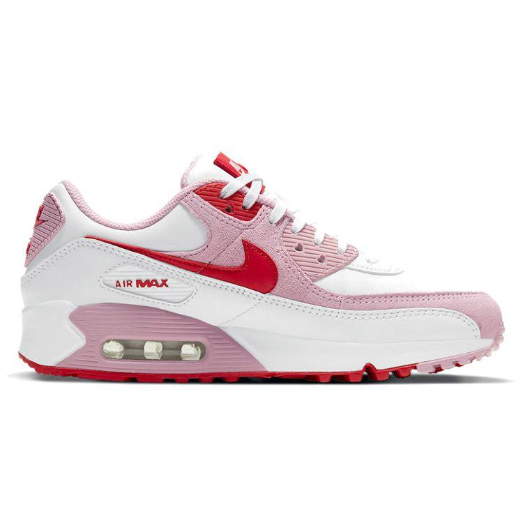 Nike Женские кроссовки Air Max 90 Love Letter White University-Red Tulip-Pink DD8029-100