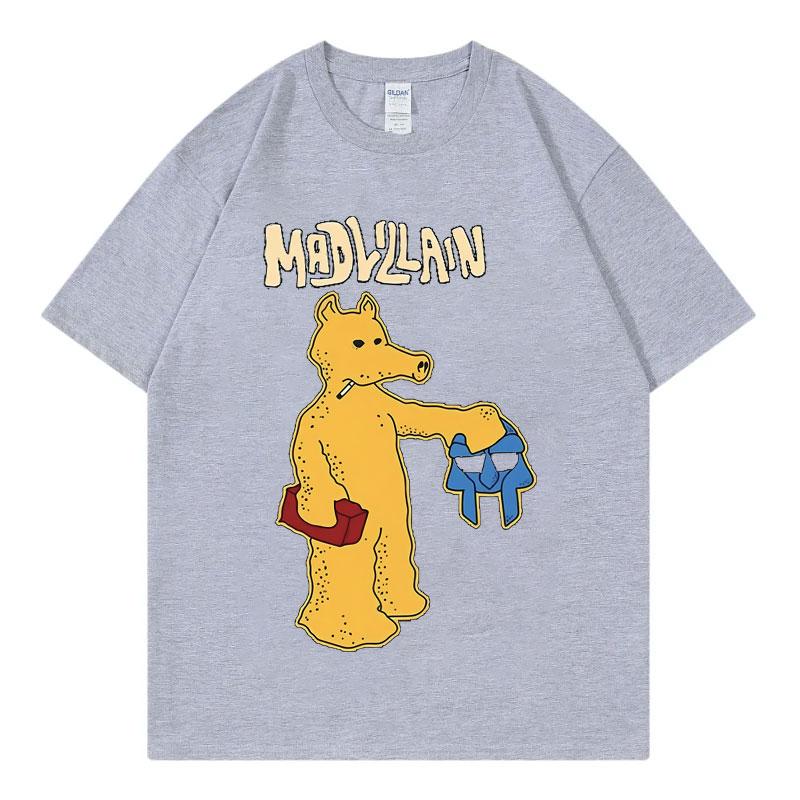 Забавные мультяшные футболки с рэпером Quasimoto Mf Doom Mad Villian, графические футболки для мужчин и женщин, хип-хоп мода, футболка с коротким рукавом