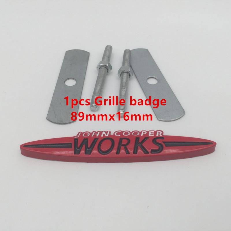 1pcs 3D metal for JOHN COOPER WORKS car front grille emblem side fender rear trunk sticker grill badge decal styling accessories
